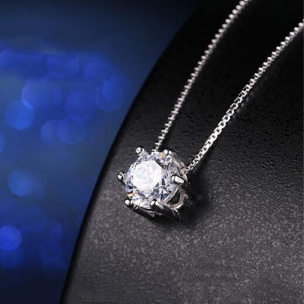[Set of 3] 925 Sterling Silver Solitaire Diamond - Picture 6 of 8
